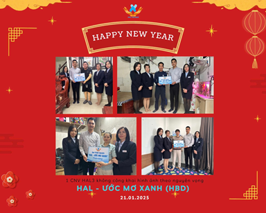 “HAL – ƯỚC MƠ XANH” (HBD) THĂM HỎI, TẶNG QUÀ CÔNG NHÂN VIÊN CÓ HOÀN CẢNH ĐẶC BIỆT TRƯỚC TẾT NGUYÊN ĐÁN 2025